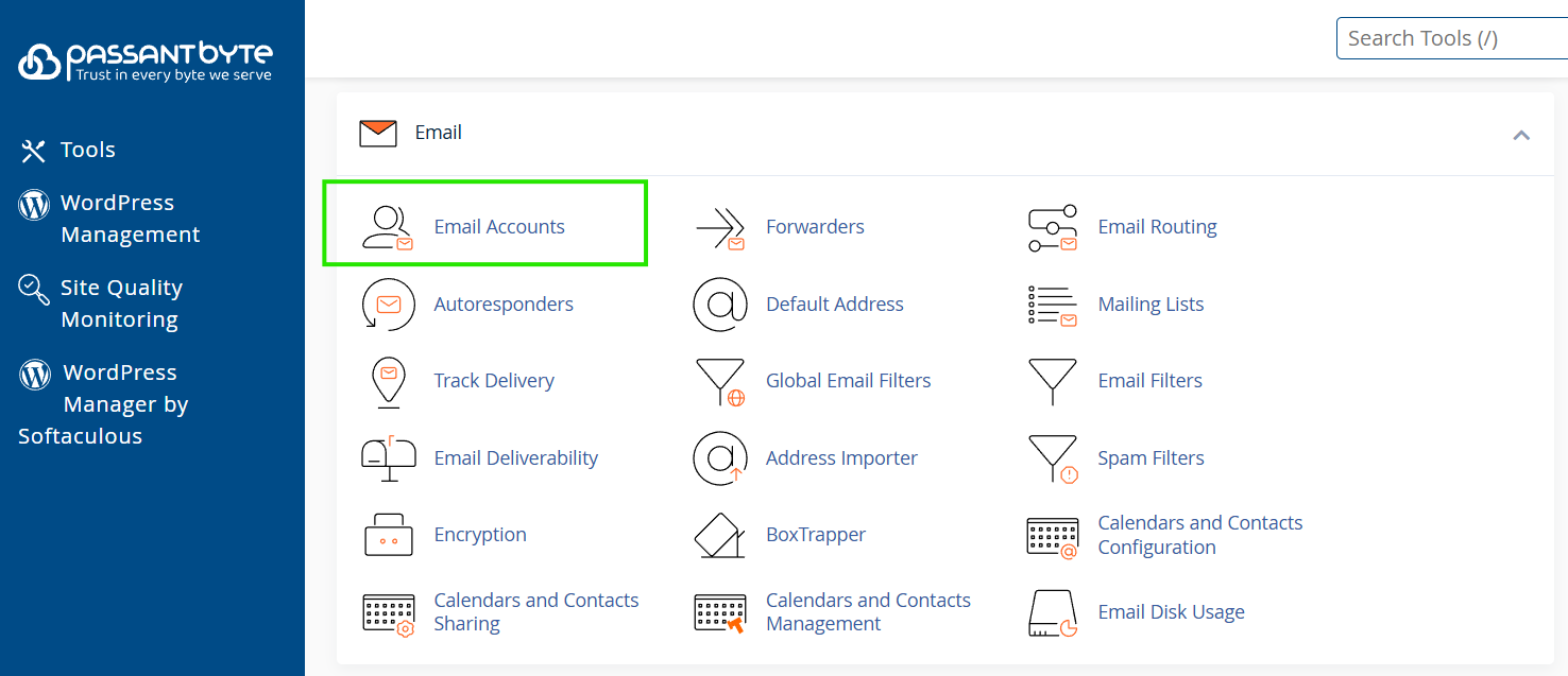 cPanel Email accounts